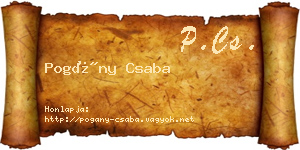 Pogány Csaba névjegykártya